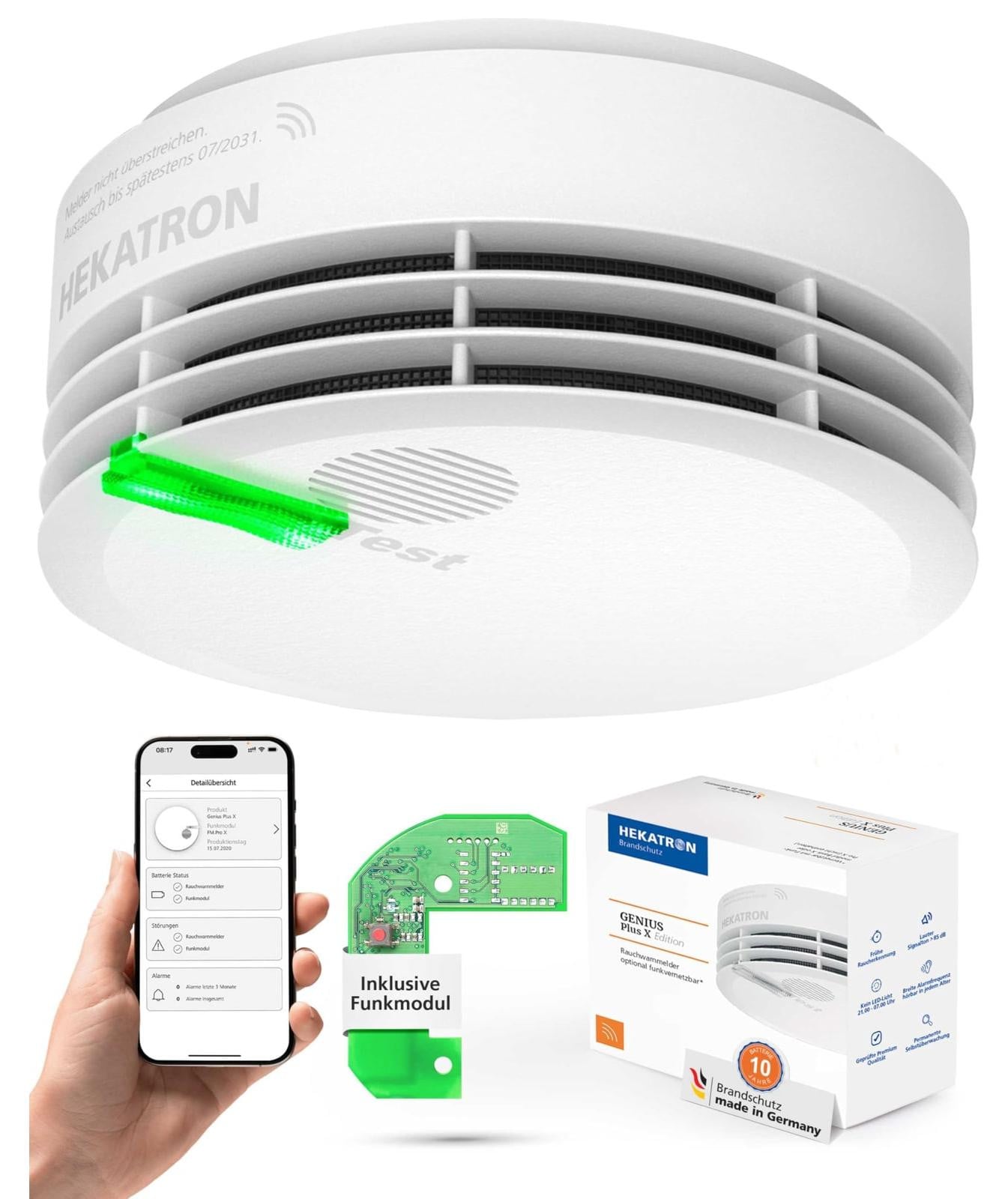 Hekatron Genius Plus X rookmelder met Basis X