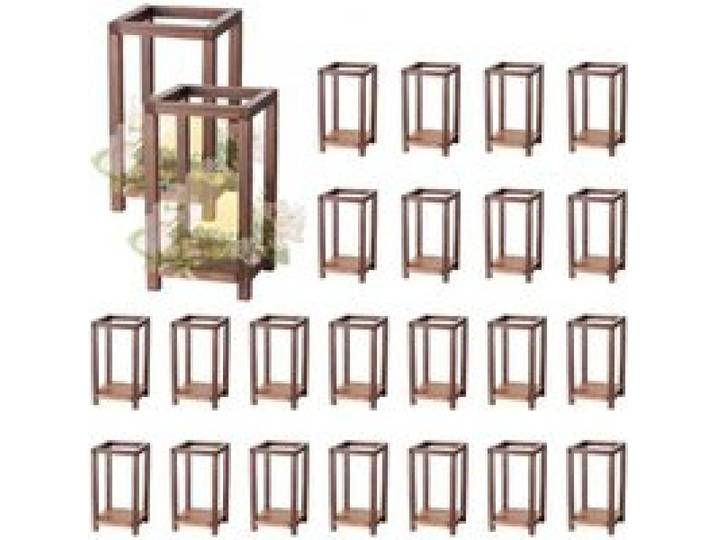 VEVOR 24x Holzlaternen, LED-Kerzenhalter aus Holz & Kunststoff, rustikales dekoratives Tafelaufsatz für Zuhause, ideal für Hochzeitstische, Partys, Bauernhäuser, Innendekoration, Braun