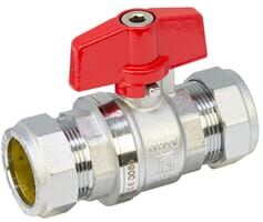 Pegler PB300T 28mm Full Bore Tee Ball Valve with Red Handle