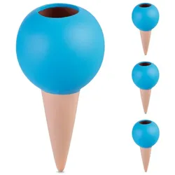 Relaxdays Tonkegel im 4er Set Blau,Hellbraun