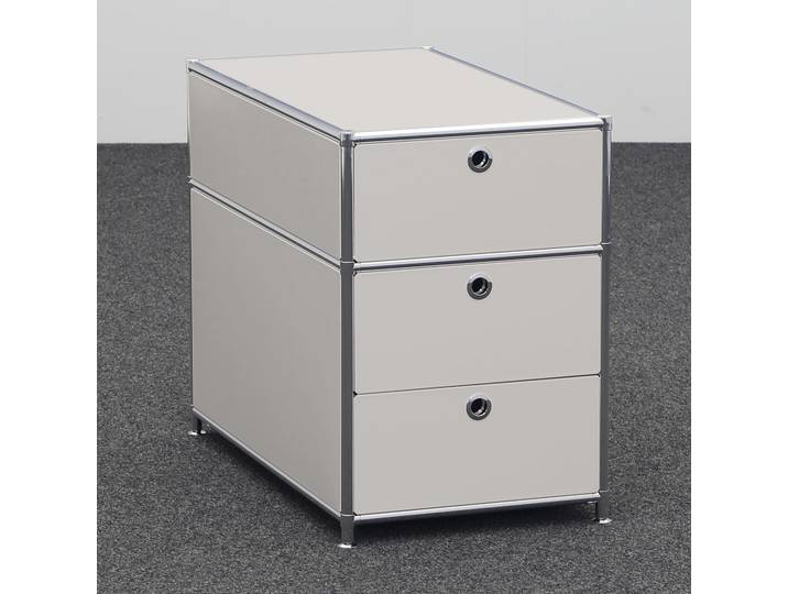 Standcontainer System4, Hellgrau, mit Schublade, ohne Schliesszylinder, Neu – Ideal für leichte Aufbewahrung