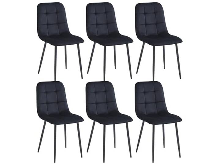 Colenis - Ela Esszimmerstühle - 6er Set - Schwarz - Samt - Für Esszimmer, Küche & Wohnzimmer - Modernes Design