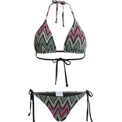 FIREFLY Damen Bikini Da.-Bikini Mari II W Retro Batik Shirrin, Größe 38 in Schwarz Schwarz
