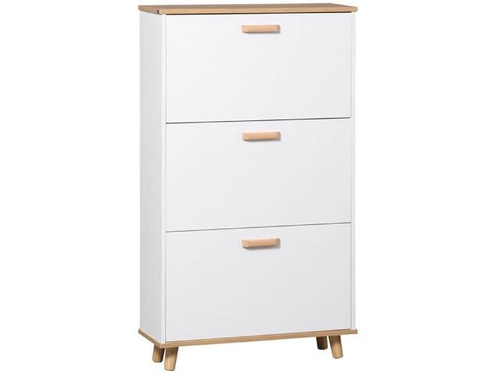 Meuble à chaussures scandinave BENDIGO blanc et bois