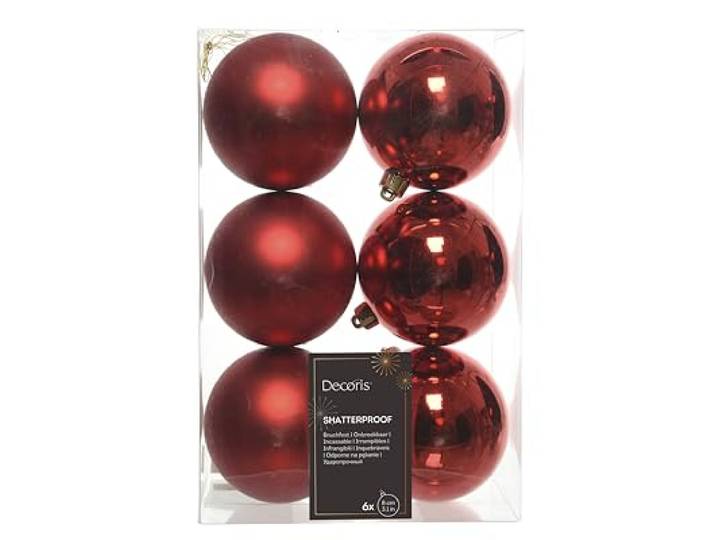 Decoris 22052 ballen breukvast, glanzend mat, 6 stuks