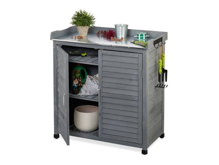 Relaxdays Pflanztisch mit Unterschrank