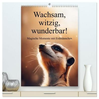 Wachsam, witzig, wunderbar! - Magische Momente mit Erdmännchen (hochwertiger Premium Wandkalender 2027 DIN A2 hoch), Kunstdruck in Hochglanz
