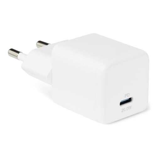 Amazon Basics 20W Nano GaN USB-C wandlader met PD-snellaadfunctie, wit