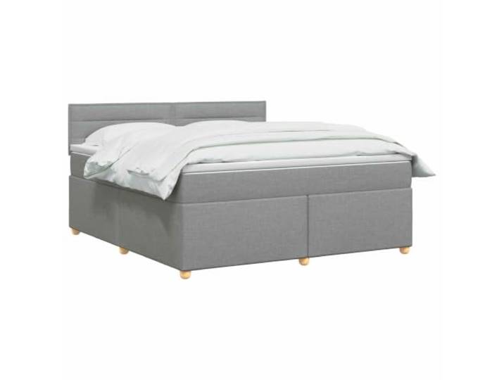 vidaXL Boxspringbett mit Matratze Hellgrau 180 x 200 cm Stoff Modernes Design mit klaren Linien, Passt sich deinem Stil und Komfort an, Ideale Unterstützung für alle Schlafpositionen