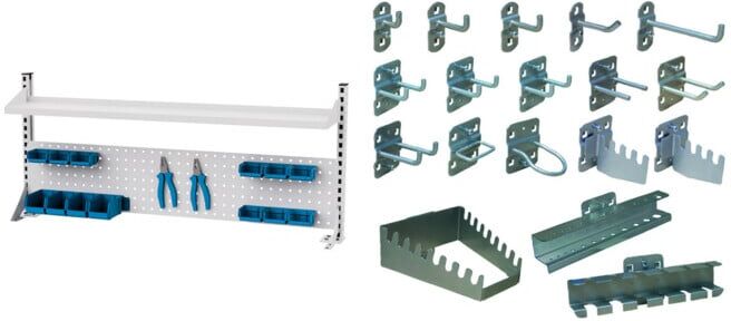 Set STIER Multiwandaufbau BxH 1500x650 mm 1 Lochwand 1 Fachboden +...
