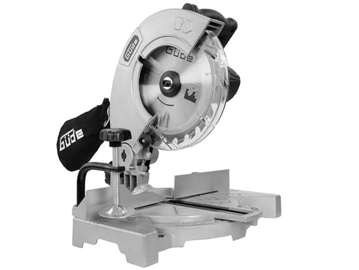 Güde Kappsäge GKS 2134.1 (230 V, 1100 W, 5500 1/min Motordrehzahl, 210 mm Sägeblatt-Ø, Kopf bis 45° schwenkbar, Schnittbereich (bei 90°/90°) 60 x 120 mm, Gradskala, inkl. Staubfangsack & HM Sägeblatt)