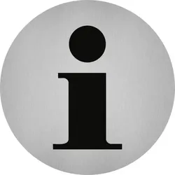 Aufkleber - Piktogramm Information, Edelstahl, selbstklebend, Ø 50 mm