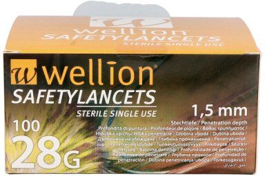 Wellion Safetylancets 28 G Sicherheitseinmallanz.