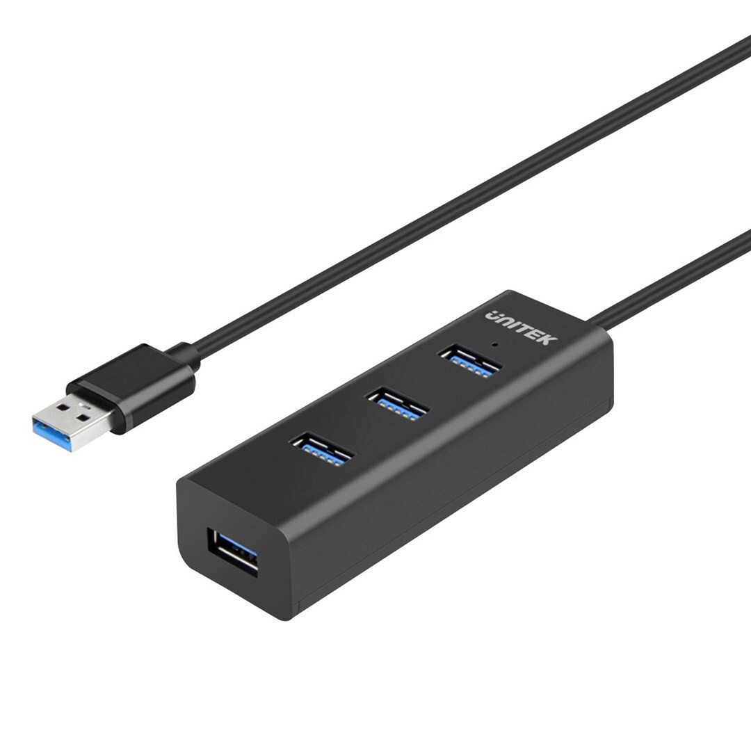 UNITEK Y-3089 Interfacehub, USB 3.2 Gen 1 (3.1 Gen 1), Type-A, 5000 Mbit/s, zwart