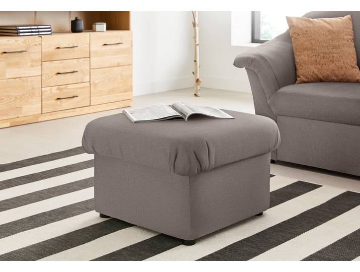 Hocker DOMO COLLECTION Pegnitz , grau (stone), B:60cm H:39cm T:60cm, 100% Polyester, Hocker, Hocker