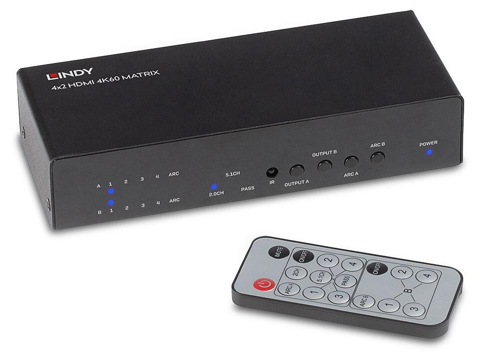 Lindy 38084 4x2 HDMI 2.0 18G Matrix Switch