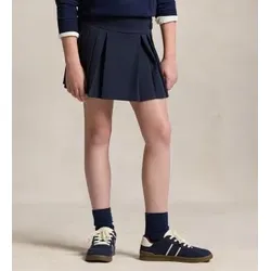 Polo Ralph Lauren für Mädchen. 313749584001 Marineblauer Ponte-Hosenrock mit Falten ((S) 7años= 130/134cm), Lässig, Polyester, Kinderbekleid