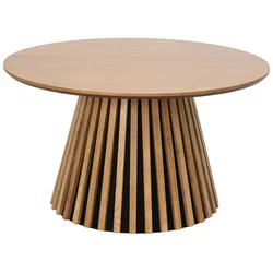 Couchtisch Gobens Ø80 cm Natur - Moderner Sofatisch mit zentralem Standfuß