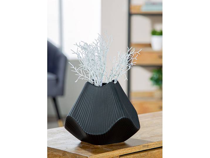 Vase Lamelles Type A 22 x 18 x 22cm Noir/Noir