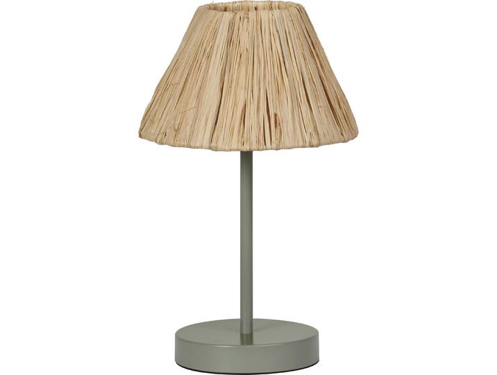 OSRAM Tischleuchte Decor Raffia grün-braun aus Bast und Metall, E27, 200 mm Durchmesser, langlebig durch austauschbare Lichtquelle, einfache Montage