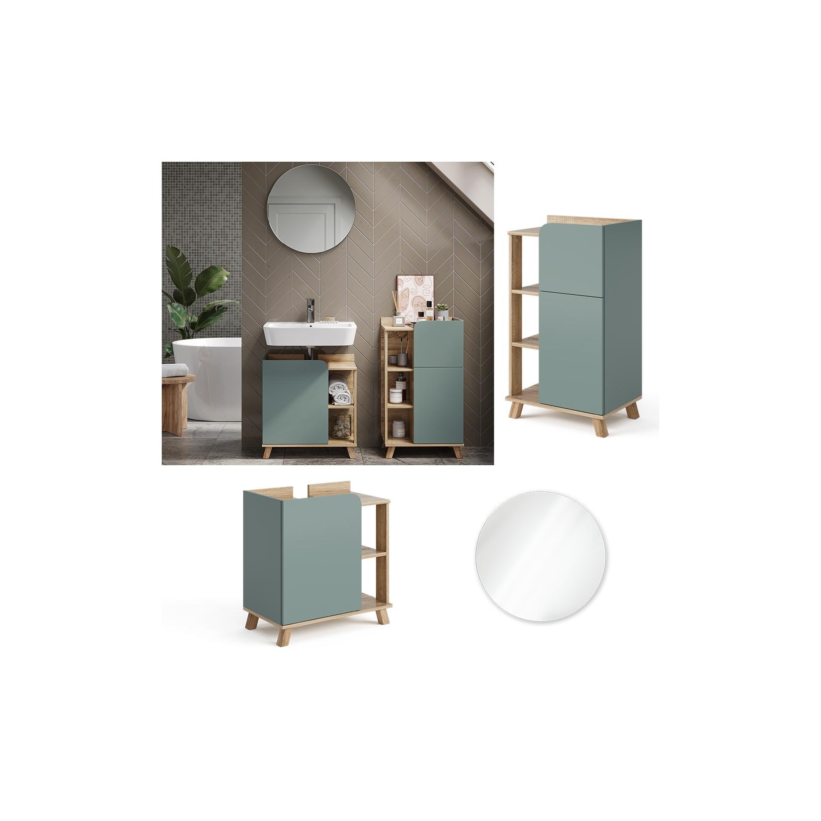 Vicco Badmöbel-Set Karen Sonoma Mintgrün 3 Teile