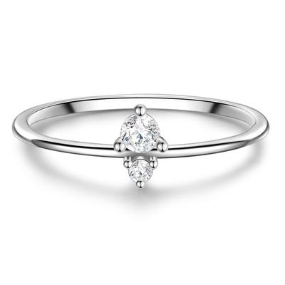 Solitärring GLANZSTÜCKE MÜNCHEN "GSM443" Gr. 56, silber, Fingerringe, Damen, 56, Silber 925 (Sterlingsilber), 1,3mm, aus Sterling Silber