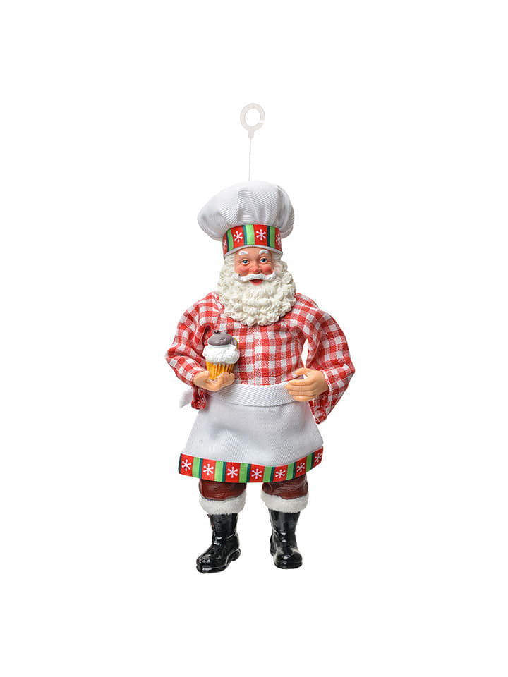 Clayre & Eef Dekoanhänger "Weihnachtsmann" in Bunt - (H)17 cm - onesize