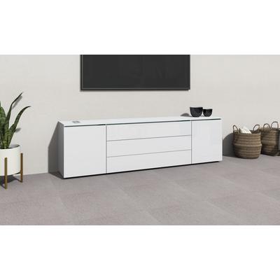 Lowboard BORCHARDT MÖBEL "San Diego", weiß (weiß hochglanz), Sideboards, Lowboard, Breite 200 cm