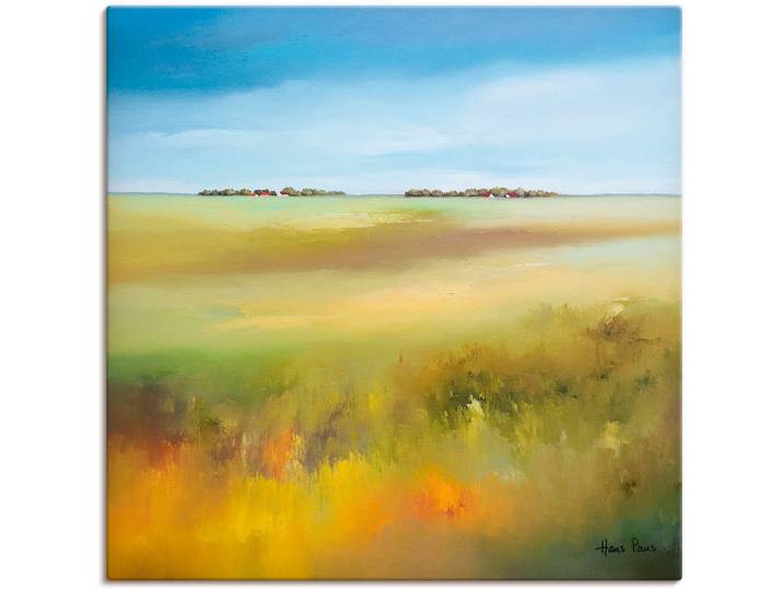 Leinwandbild ARTLAND Landschaft I , grün (farbe bild(er): grün), B:30cm H:30cm, Bilder, Leinwandbild, auf Holzrahmen gespannt