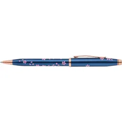 Cross, Schreibstifte, Kugelschreiber Century II Blau Lack mit rosegoldenen Kirschblüten (1x)