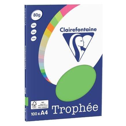 Clairefontaine Kopierpapier Trophee A4 80g/qm VE=100 Blatt minze/maigrün (A4, 100 Blätter, 80 g/m²) (4115C)