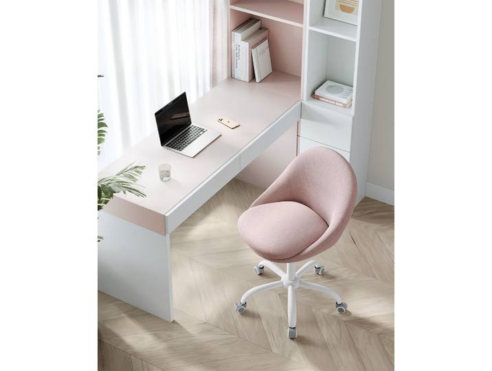 SONGMICS Homeoffice Stuhl, Drehstuhl, Schreibtischstuhl, rosa