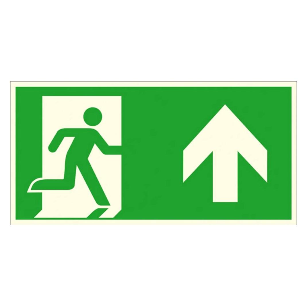 Wolk Fluchtwegschild Folie Notausgang rechts aufwärts geradeaus (38.A1050)
