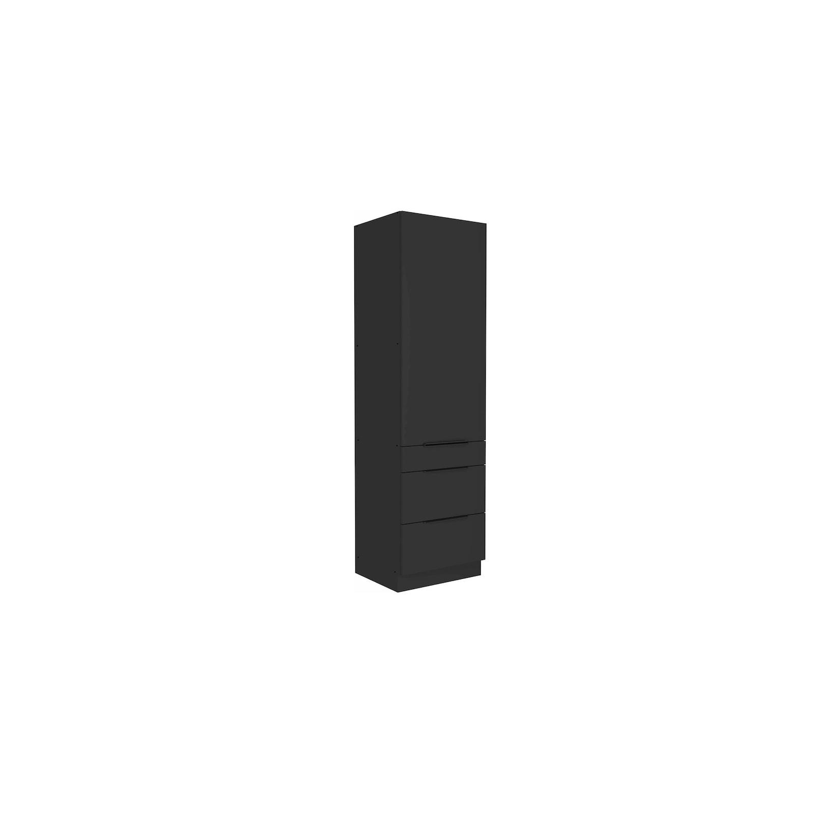 Küchen Hochschrank 60 cm SIENA Schwarz Küchenzeile Küchenblock Küche Einbauküche