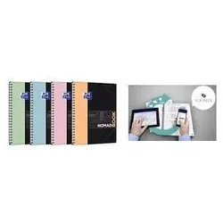 Oxford, Heft + Block, Studium Collegeblock NOMADBOOK Pastell, A4+, Seyès 80 Blatt, 4-fach gelocht, 90 g/qm Optik Papier (A4, Weicher Einband)