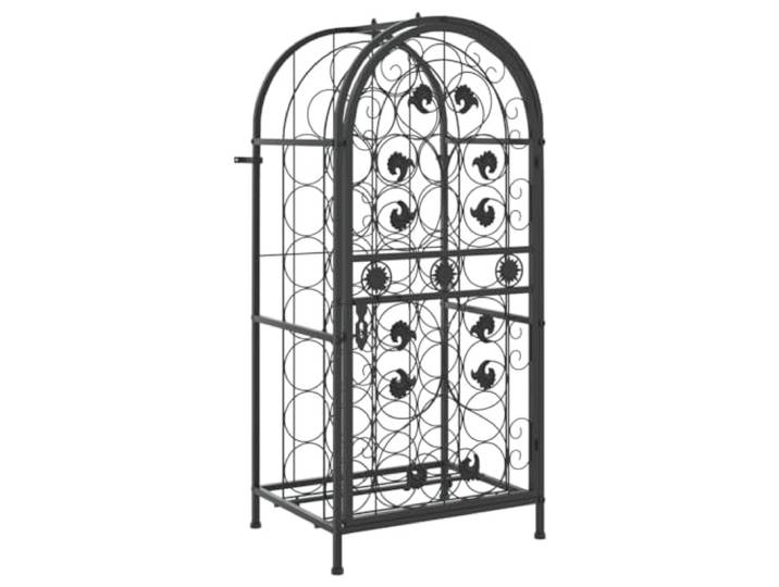 vidaXL Weinregal für 33 Flaschen Schwarz 45x36x100 cm Schmiedeeisen
