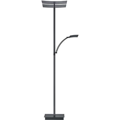 LED Stehlampe "ANDY", schwarz (anthrazit matt eloxiert), 3, H: 185cm, 1 Stk.,mit Lesearm, HELL HÖLLISCH GUTES LICHT, Leuchten, Tastdimmer, CCT, LED Stehlampe