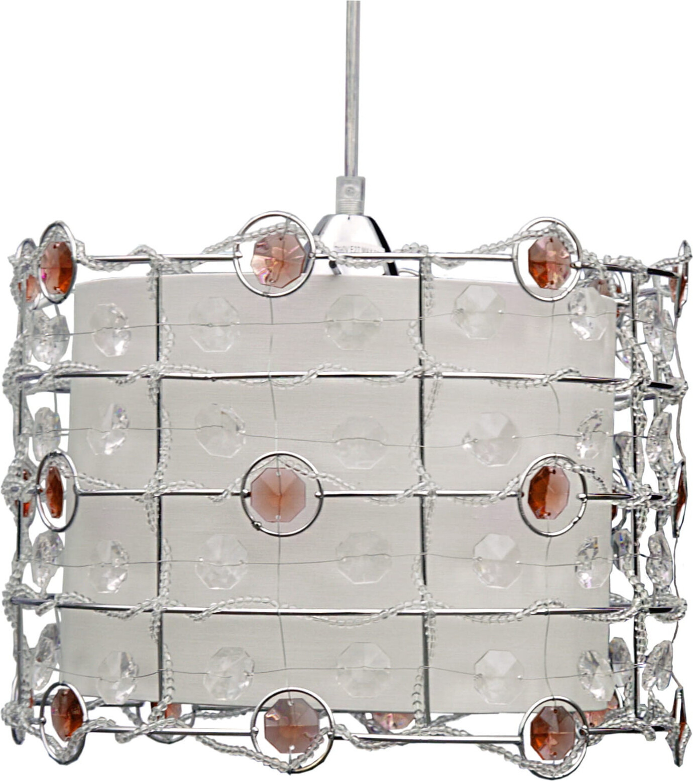 Candellux SENECA 31-02983 Chromen hanglamp met kristallen elementen