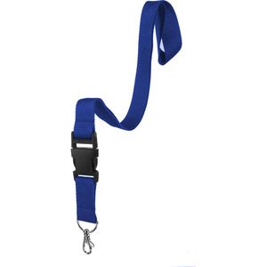 Karteo Schlüsselband mittelblau, Textil, Karabiner 43cm, mit Sicherheitsverschluss