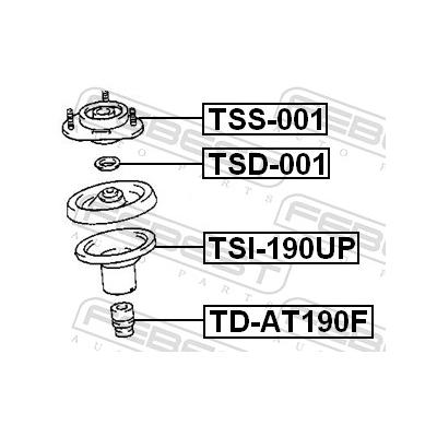FEBEST Federbeinstützlager TSS-001 Vorderachse für TOYOTA