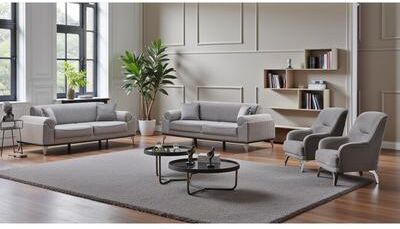 Furnia Calmora 3 Pieces Living Room Sets 2 Sofa 1 Chair