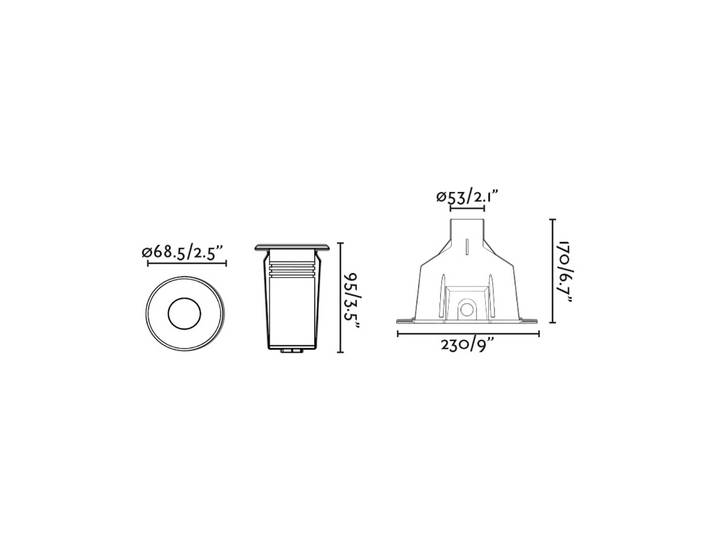 FARO BARCELONA LED-Poolleuchte Nok, nickelfarben, Edelstahl, Ø 6,8 cm, IP68 Nok, alu / grau / zink, Edelstahl