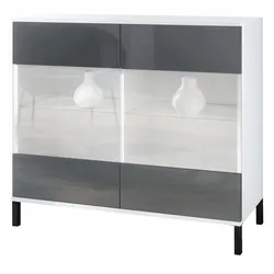 KOMMODE Bari Grau Hochglanz