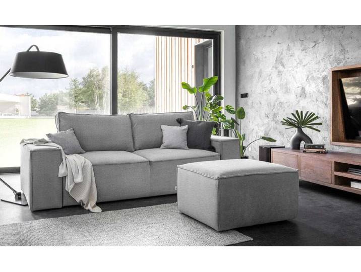 Designer 2er Sofa Solaris mit Stauraum und Schlaffunktion - Blau - Luxusbetten24