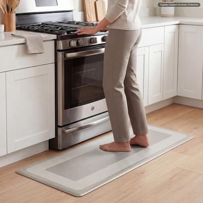 Chef Gear Hettie Herringbone Border Wellness Kitchen Mats