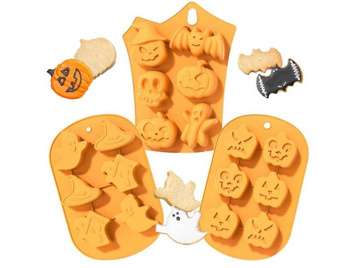 Backform Set Halloween 3-teilig, Orange, Kunststoff, Backen & Backzubehör, Backformen, Backformen-Sets
