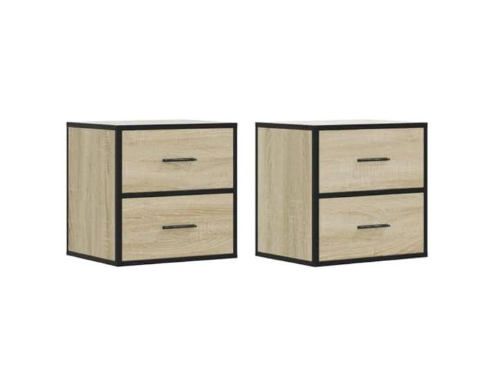Heofavd Wandnachttisch 2er Set Sonoma-Eiche 40x31x39,5 cm