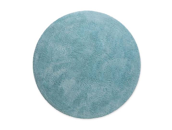Tapis de bain bleu gris rond en coton 80 rd.