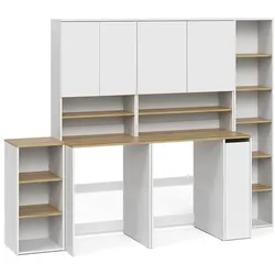 Vicco Badmöbel-Set Viktor, Weiss/Artisan-Eiche, 6 Teile, Waschmaschinenschrank, Weiss