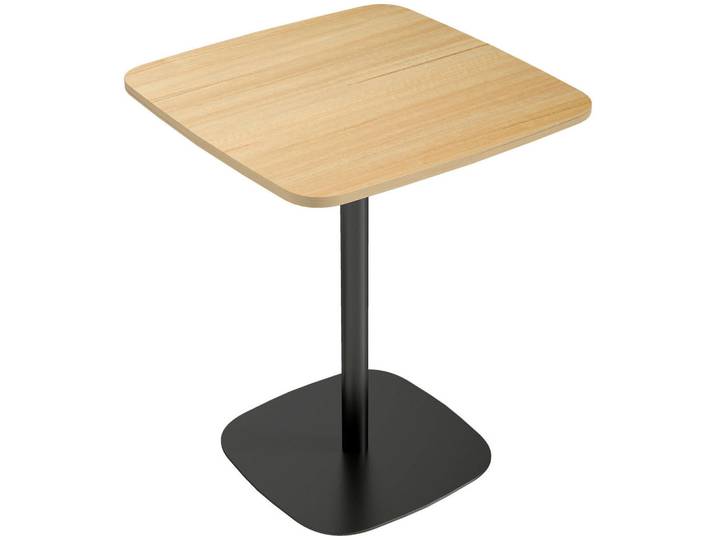 Homcom Esstisch MDF Stahl Naturholz, Naturfarben, Metall, Quadratisch, Säule, 60x75x60 cm, Esszimmer, Esstische